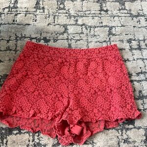 Free People Pink Coral lace shorts - size L